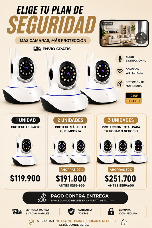 Camara Robotica Seguridad Wifi 3 Antenas VisionGuardPro