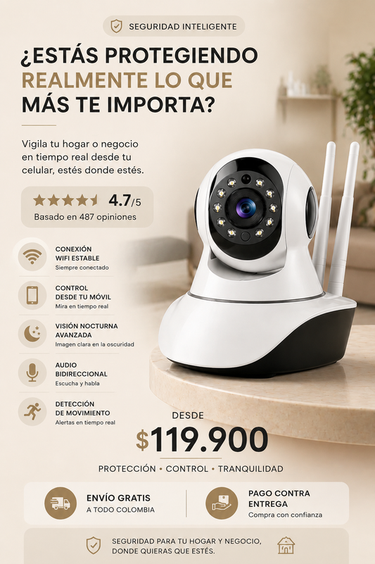 Camara Robotica Seguridad Wifi 3 Antenas VisionGuardPro